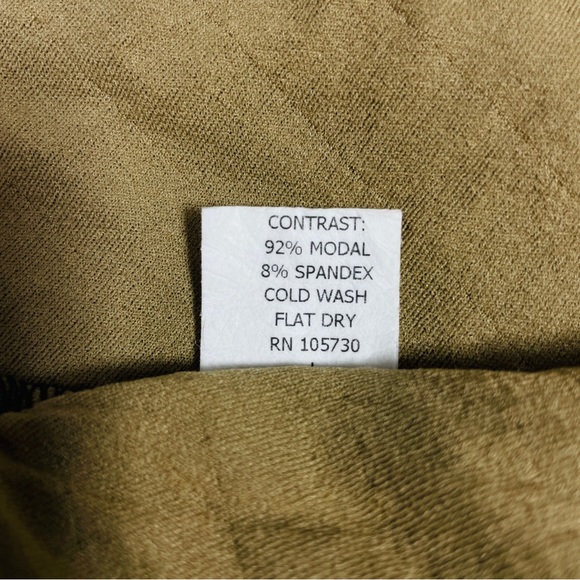 Pete Collection Long-sleeve Top Scrunchy Look Gray with Tan Lining Size Large - Picture 10 of 11